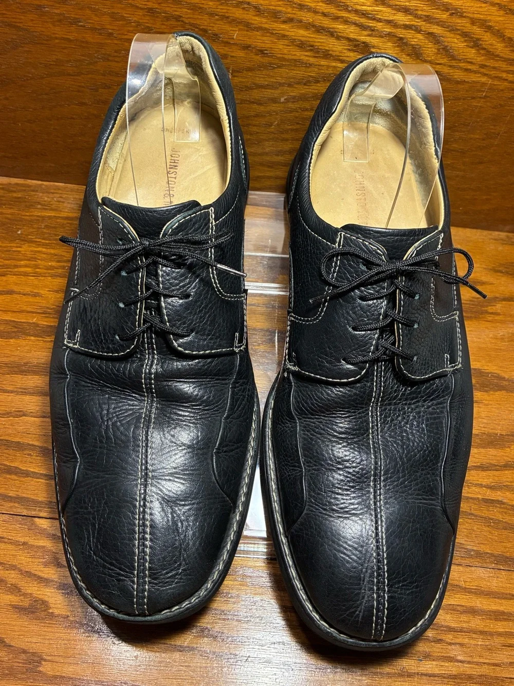 Johnston & Murphy Sheepskin Pebbled Leather Oxford Shoes Black Men’s 10.5
